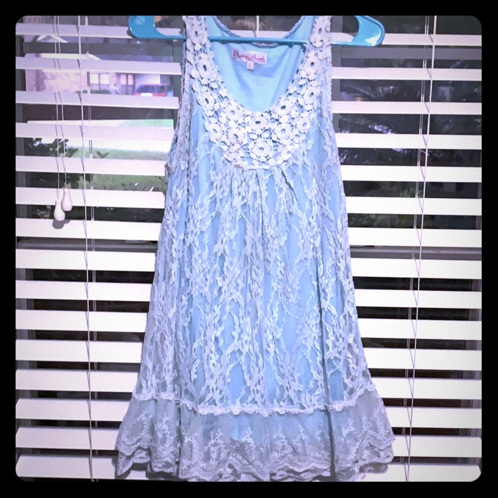 blue lace dress